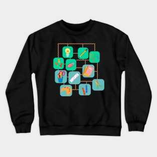 school supplies collection Crewneck Sweatshirt